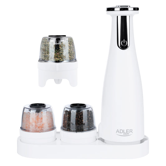 Set of 3 adLER ad4449w mills - spices, salt and pepper - USB